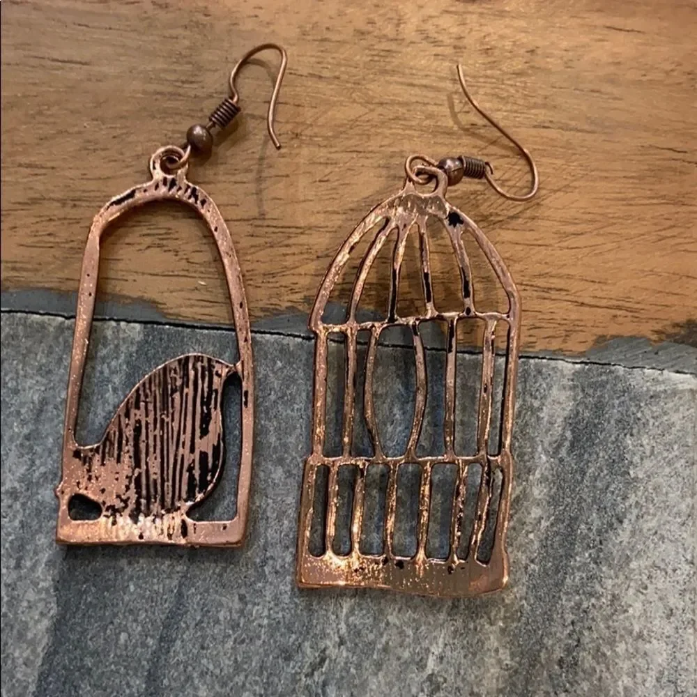 Bird and Cage earrings‎